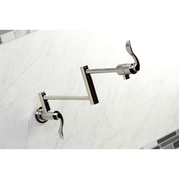 KS4106DFL Wall Mount Pot Filler, Polished Nickel